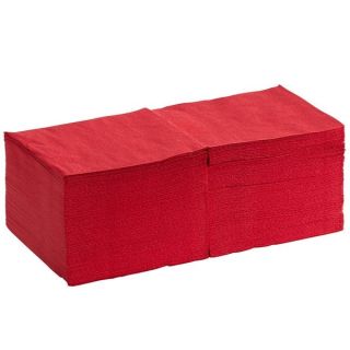 Червени салфетки, 33х33, 2 пласта - 1/4 сгънати