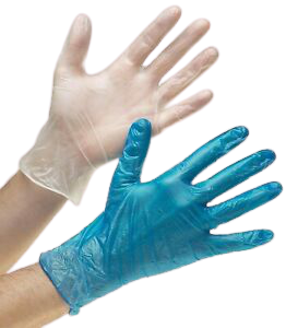 Винилни ръкавици без пудра - сини 100 бр.