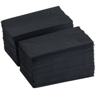 Черни салфетки луксозни, 33х33, 1/8, 2 пласта - 150 броя 