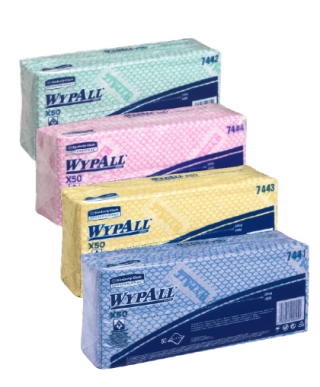 7441-44 - Цветно кодирани почистващи кърпи Wypall*X50 - 50 бр.