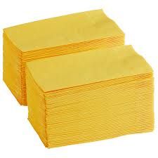 Жълти салфетки луксозни, 2 пласта, 33х33 - 150 броя